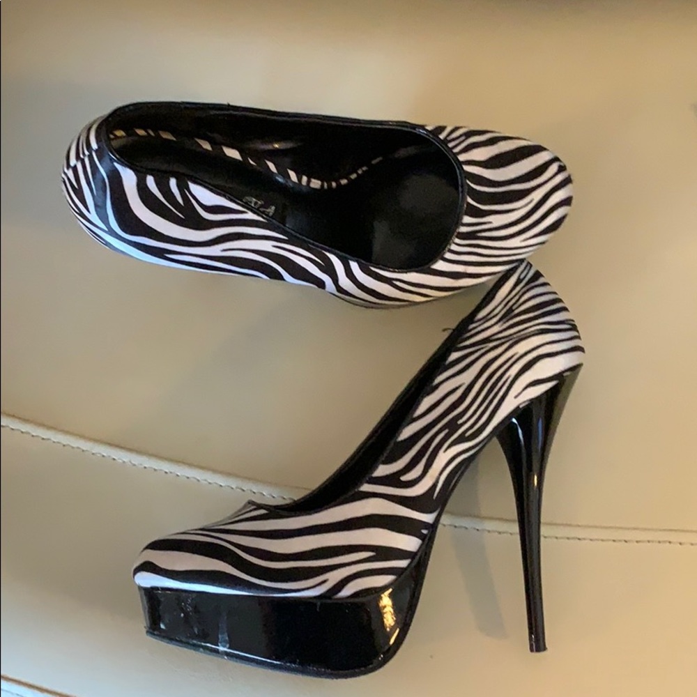 Zebra high heels